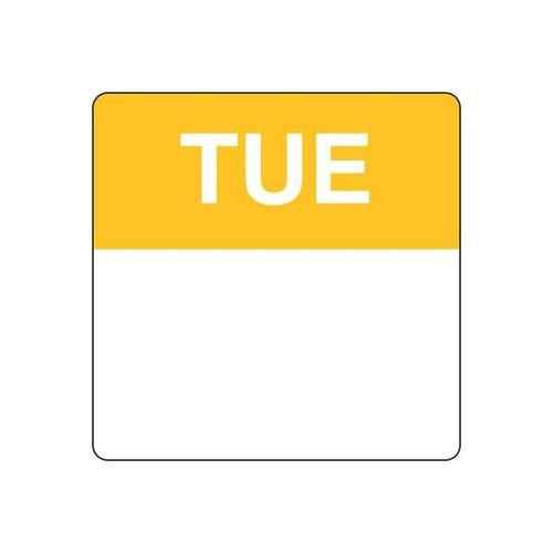 Label Day - Tuesday / Yellow Square 40mm Removable (Rl500)